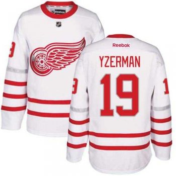 Men's Detroit Red Wings #19 Steve Yzerman White Centennial Classic Stitched NHL Jersey