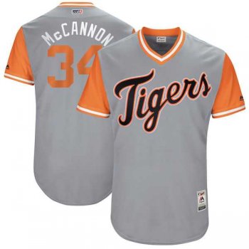 Men's Detroit Tigers #34 James McCann McCannon Majestic Gray 2017 Little League World Series Players Weekend Jersey