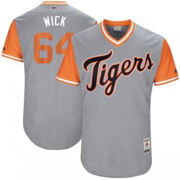 Men's Detroit Tigers #64 Chad Bell Wick Majestic Gray 2017 Little League World Series Players Weekend Jersey