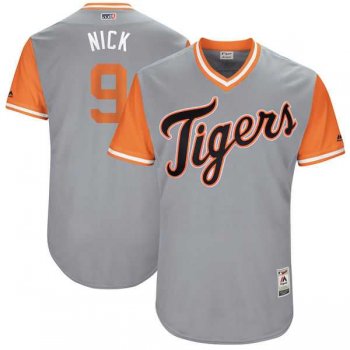 Men's Detroit Tigers #9 Nicholas Castellanos Nick Majestic Gray 2017 Little League World Series Players Weekend Jersey