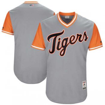 Men's Detroit Tigers Customized Gray 2017 Little League World Series Players Weekend Jersey