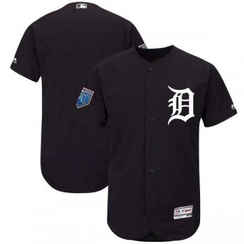 Men's Detroit Tigers Customized Majestic Navy 2018 Spring Training Flex Base Team Jersey