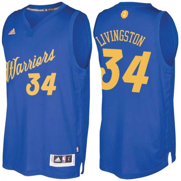 Men's Golden State Warriors #34 Shaun Livingston 2016 Christmas Day Royal NBA Swingman Jersey