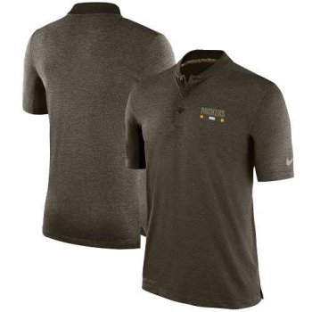 Men's Green Bay Packers Nike Olive Salute to Service Sideline Polo T-Shirt