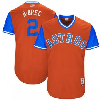 Men's Houston Astros #2 Alex Bregman A-Breg Majestic Orange 2017 Little League World Series Players Weekend Jersey