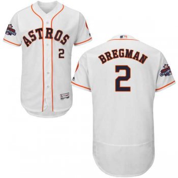 Men's Houston Astros #2 Alex Bregman White Flexbase Authentic Collection 2017 World Series Champions Stitched MLB Jersey