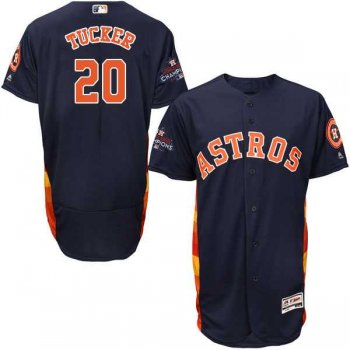 Men's Houston Astros #20 Preston Tucker Navy Blue Flexbase Authentic Collection 2017 World Series Champions Stitched MLB Jersey