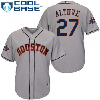 Men's Houston Astros #27 Jose Altuve Grey New Cool Base 2017 World Series Champions Stitched MLB Jersey