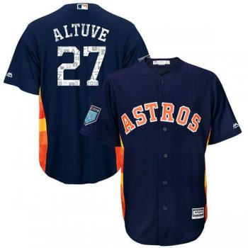 Men's Houston Astros #27 Jose Altuve Majestic Navy 2018 Spring Training Cool Base Player Jersey