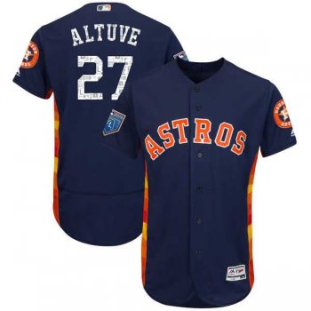 Men's Houston Astros #27 Jose Altuve Majestic Navy 2018 Spring Training Flex Base Player Jersey