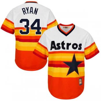 Men's Houston Astros #34 Nolan Ryan Majestic Orange Alternate Cool Base Cooperstown Collection Jersey