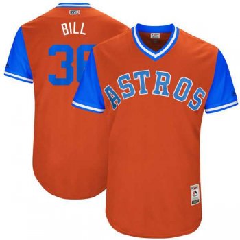 Men's Houston Astros #36 Will Harris Bill Majestic Orange 2017 Little League World Series Players Weekend Jersey