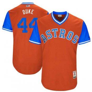 Men's Houston Astros #44 Luke Gregerson Duke Majestic Orange 2017 Little League World Series Players Weekend Jersey