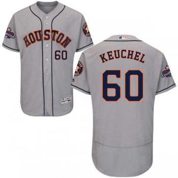 Men's Houston Astros #60 Dallas Keuchel Grey Flexbase Authentic Collection 2017 World Series Champions Stitched MLB Jersey