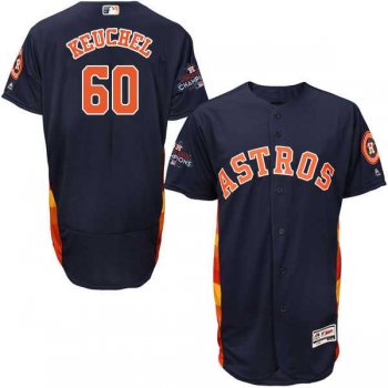 Men's Houston Astros #60 Dallas Keuchel Navy Blue Flexbase Authentic Collection 2017 World Series Champions Stitched MLB Jersey