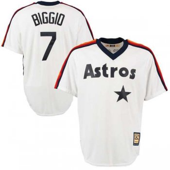 Men's Houston Astros #7 Craig Biggio Majestic White Home Cool Base Cooperstown Collection Jersey