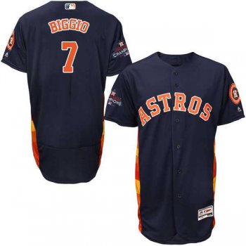 Men's Houston Astros #7 Craig Biggio Navy Blue Flexbase Authentic Collection 2017 World Series Champions Stitched MLB Jersey