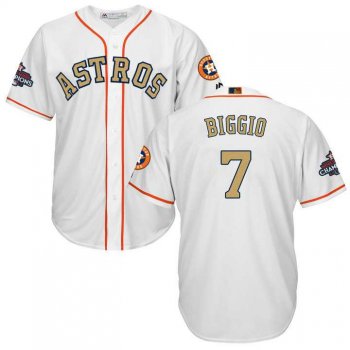 Men's Houston Astros #7 Craig Biggio White 2018 Gold Program Cool Base Stitched Baseball Jersey