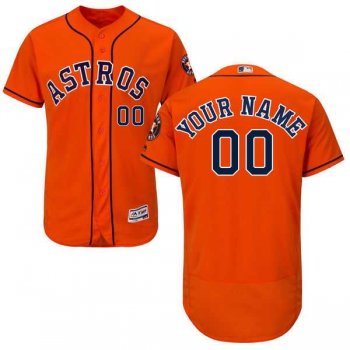 Men's Houston Astros Majestic Alternate Orange Flex Base Authentic Collection Custom Jersey