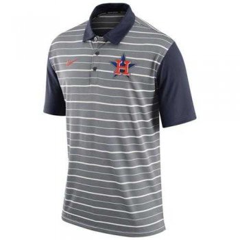 Men's Houston Astros Nike Gray Dri-FIT Stripe Polo