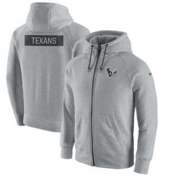 Men's Houston Texans Nike Ash Gridiron Gray 2.0 Full-Zip Hoodie