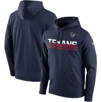 Men's Houston Texans Nike Navy Sideline Circuit Pullover Performance Hoodie