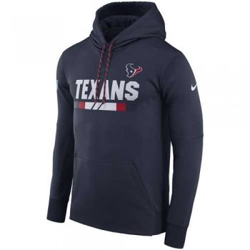 Men's Houston Texans Nike Navy Sideline ThermaFit Performance PO Hoodie