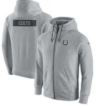 Men's Indianapolis Colts Nike Ash Gridiron Gray 2.0 Full-Zip Hoodie