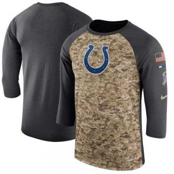 Men's Indianapolis Colts Nike Camo Anthracite Salute to Service Sideline Legend Performance Three-Quarter Sleeve T-Shirt