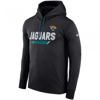 Men's Jacksonville Jaguars Nike Black Sideline ThermaFit Performance PO Hoodie