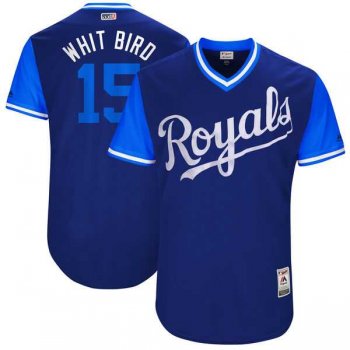 Men's Kansas City Royals #15 Whit Merrifield Whit Bird Majestic Royal 2017 Little League World Series Players Weekend Jersey