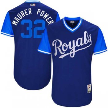 Men's Kansas City Royals #32 Brandon Maurer Maurer Power Majestic Royal 2017 Little League World Series Players Weekend Jersey