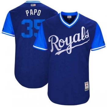 Men's Kansas City Royals #35 Eric Hosmer Papo Majestic Royal 2017 Little League World Series Players Weekend Jersey