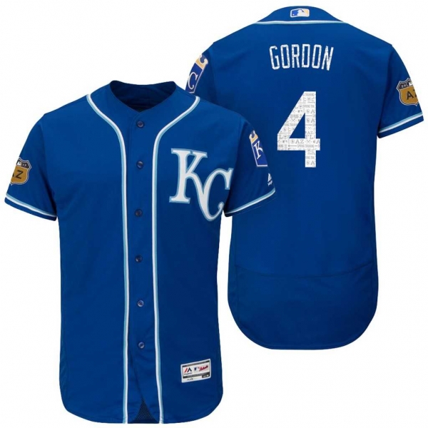 Men's Kansas City Royals #4 Alex Gordon 2017 Spring Training Flex Base Authentic Collection Stitched Baseball Jersey