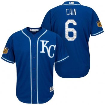 Men's Kansas City Royals #6 Lorenzo Cain 2017 Spring Training Cool Base Stitched MLB Jersey