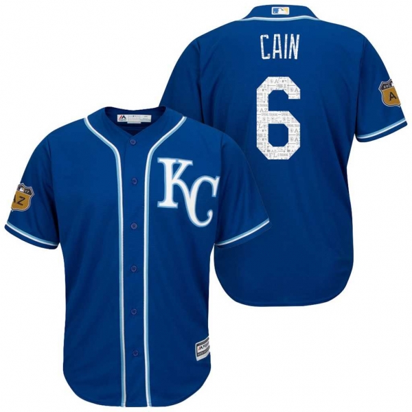 Men's Kansas City Royals #6 Lorenzo Cain 2017 Spring Training Cool Base Stitched MLB Jersey