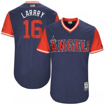 Men's Los Angeles Angels #16 Huston Street Larrry Majestic Navy 2017 Little League World Series Players Weekend Jersey