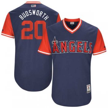 Men's Los Angeles Angels #20 Bud Norris Budsworth Majestic Navy 2017 Little League World Series Players Weekend Jersey