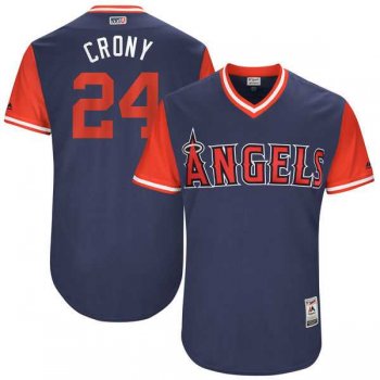 Men's Los Angeles Angels #24 CJ Cron Crony Majestic Navy 2017 Little League World Series Players Weekend Jersey