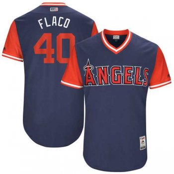 Men's Los Angeles Angels #40 Jesse Chavez Flaco Majestic Navy 2017 Little League World Series Players Weekend Jersey