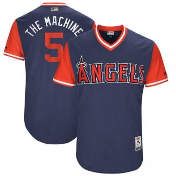 Men's Los Angeles Angels #5 Albert Pujols The Machine Majestic Navy 2017 Little League World Series Players Weekend Jersey