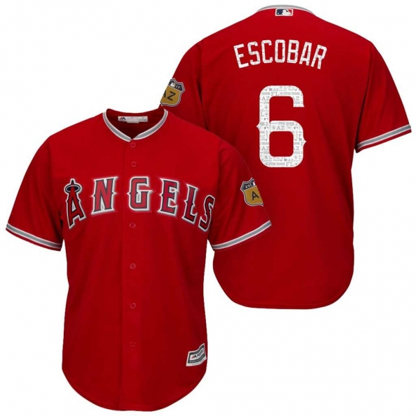 Men's Los Angeles Angels Of Anaheim #6 Yunel Escobar2017 Spring Training Cool Base Stitched MLB Jersey