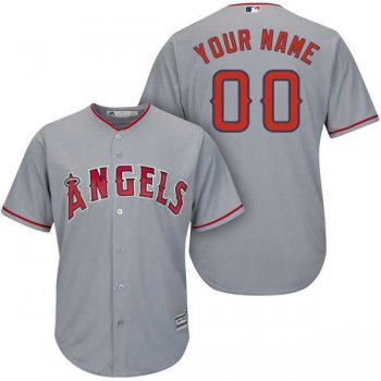 Men's Los Angeles Angels of Anaheim Majestic Gray Cool Base Custom Jersey