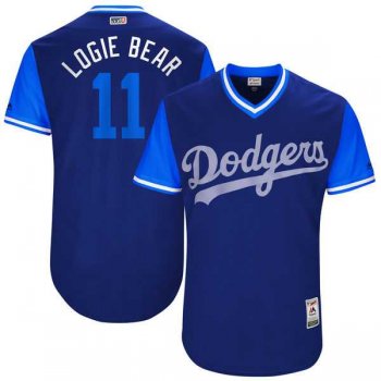 Men's Los Angeles Dodgers #11 Logan Forsythe Logie Bear Majestic Royal 2017 Little League World Series Players Weekend Jersey