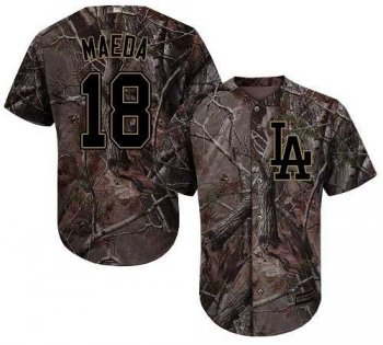 Men's Los Angeles Dodgers #18 Kenta Maeda Camo Realtree Collection Cool Base Stitched MLB