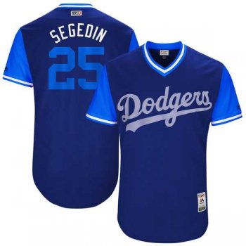 Men's Los Angeles Dodgers #25 Rob Segedin Segedin Majestic Royal 2017 Little League World Series Players Weekend Jersey