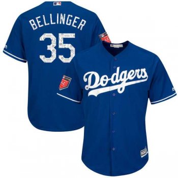 Men's Los Angeles Dodgers #35 Cody Bellinger Majestic Royal 2018 Spring Training Cool Base Player Jersey