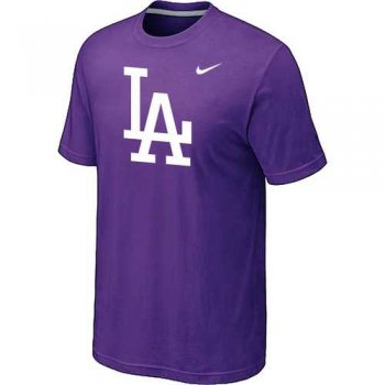 Men's Los Angeles Dodgers Fresh Logo Purple T-Shirt