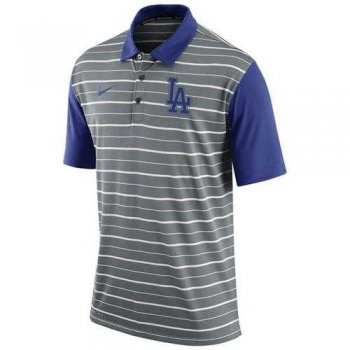 Men's Los Angeles Dodgers Nike Gray Dri-FIT Stripe Polo