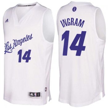 Men's Los Angeles Lakers #14 Brandon Ingram 2016 Christmas Day White NBA Swingman Jersey